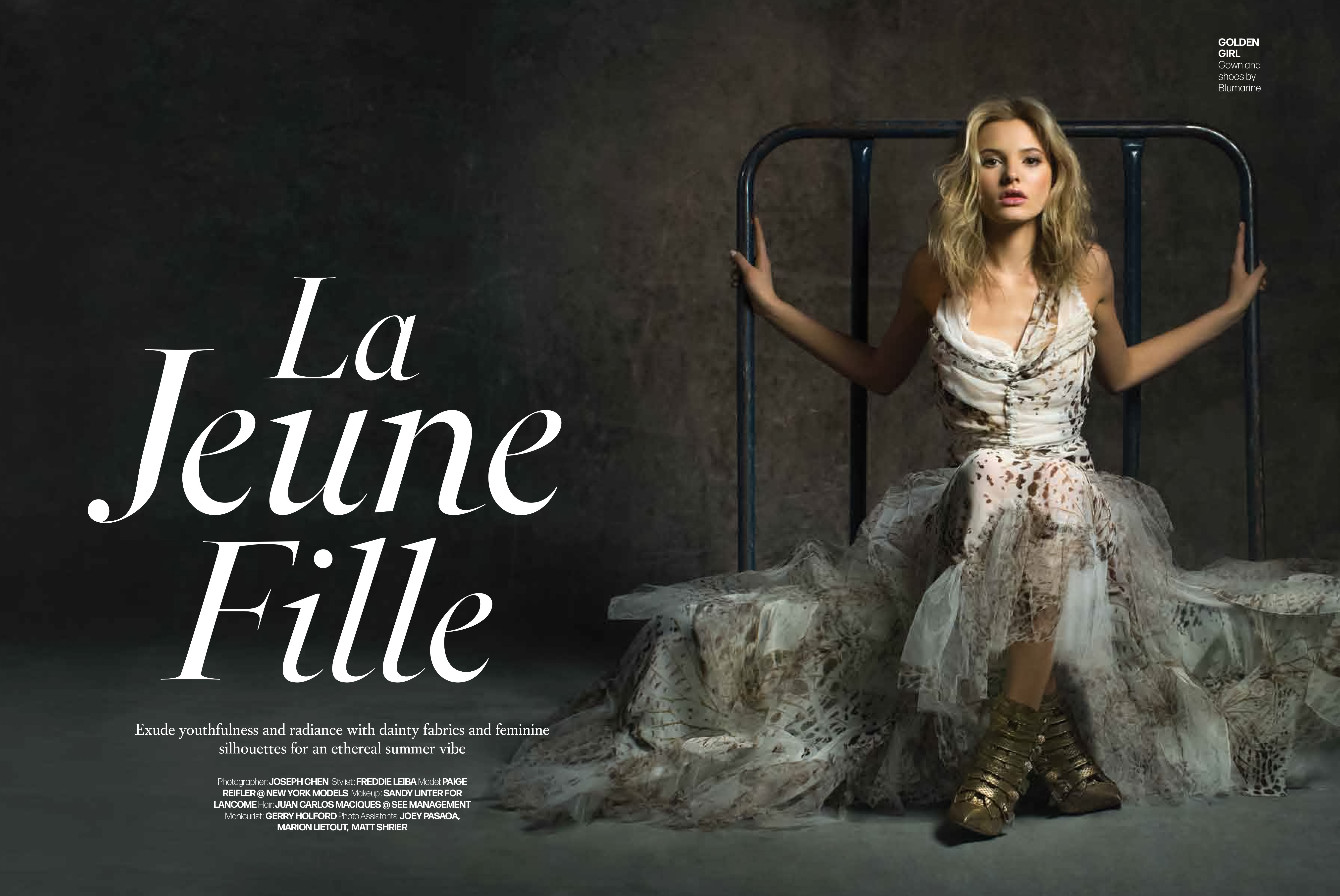 Model Paige Reifler for Joseph Chen's La Jeune Fille  Fashion Editorial for Tatler.