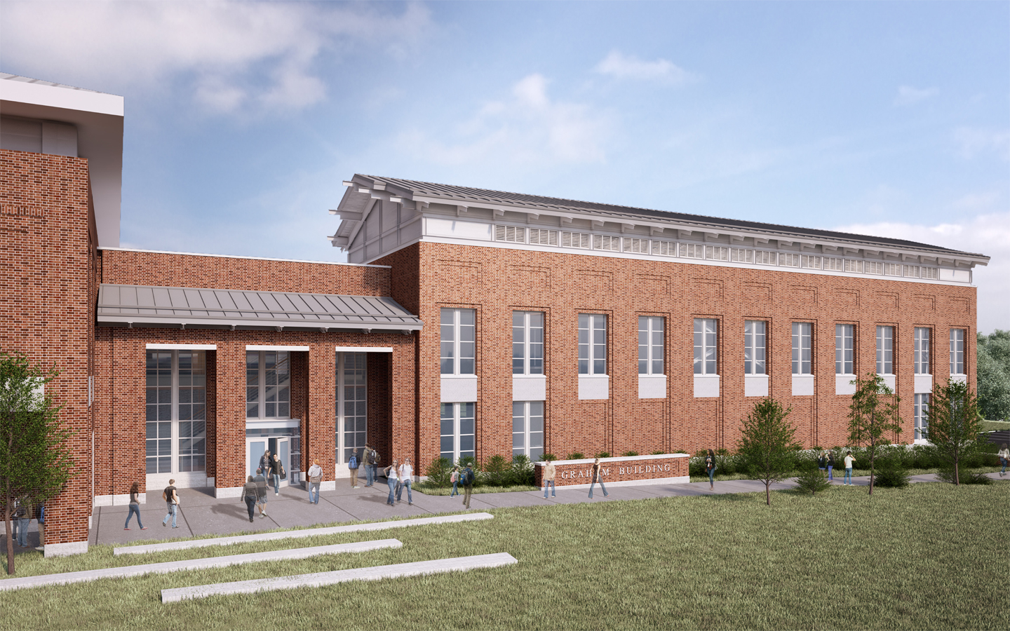 A conceptual image of the Graham Building at Bucknell University