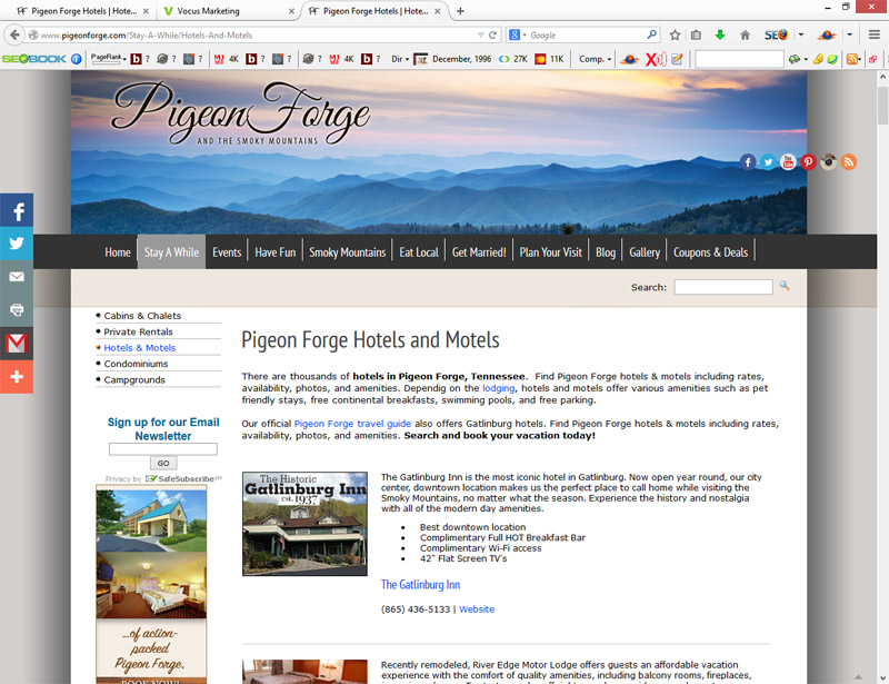 Lots of Hotels in Pigeon Forge