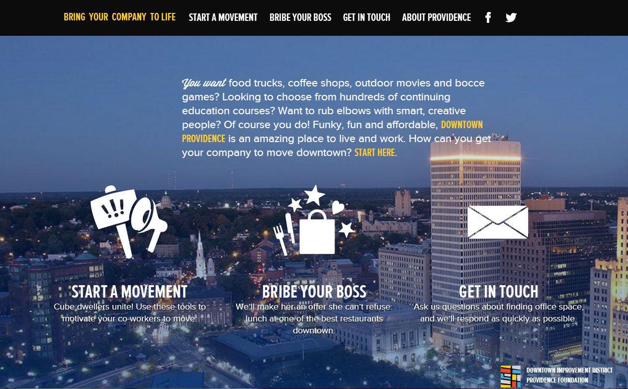 Created by Providence-based NAIL Communications, the website harkens the fun and independent spirit in the city, widely recognized known for its active creative sector.