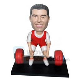 Male weight lifter bobblehead