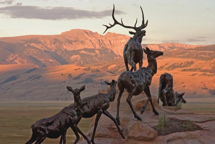 Bart Walters’ bronze elk sculpture, “Wapiti Trail” is one of some 30 sculptures featured on the museum’s Sculpture Trail, open to the public year-round.