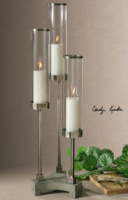 Uttermost Risto Brushed Aluminum Candleholder 19722