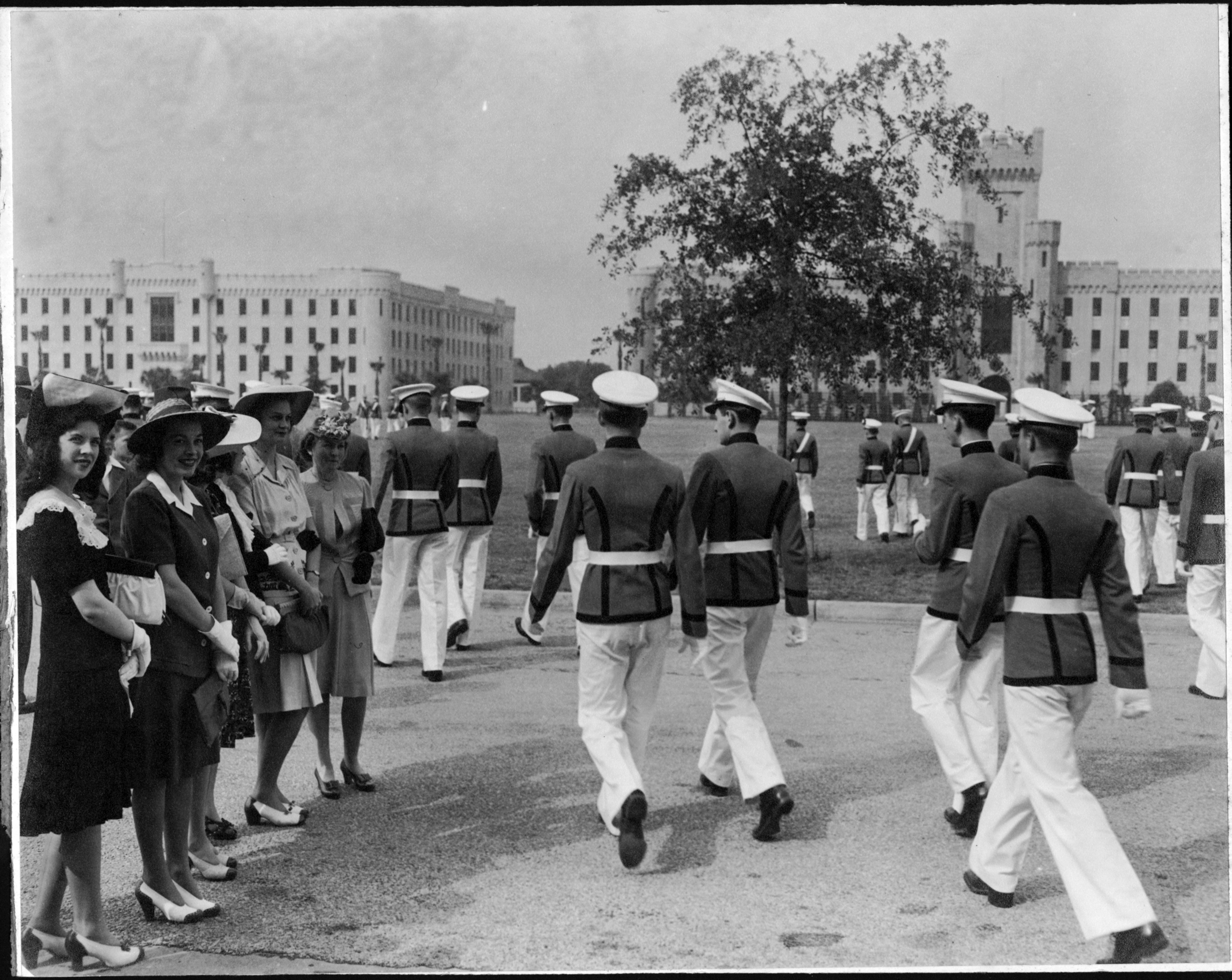 Girls visit The S.C. Corps of Cadets in 1943