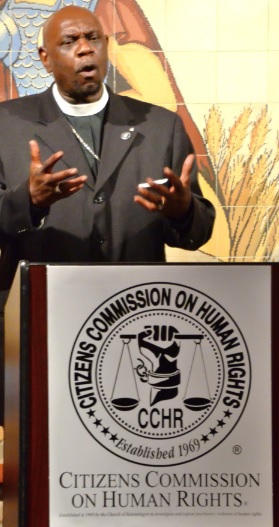 Bishop Dr. Ron Allen of the International Faith Based Coalition delivered an impassioned keynote speech at the Capitol in Sacramento for the opening of the “Psychiatry: An Industry of Death” Exhibit.