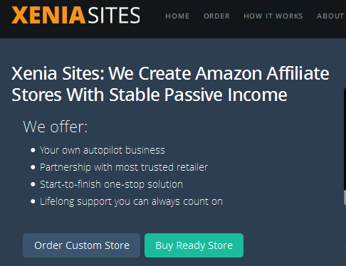 Xenia Sites - Amazon Affiliate Stores with guaranteed traffic and stable income