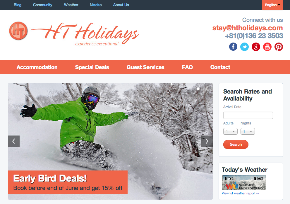 Niseko accommodation HT Holidays new website