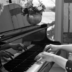 Jennifer DeFrayne at the piano