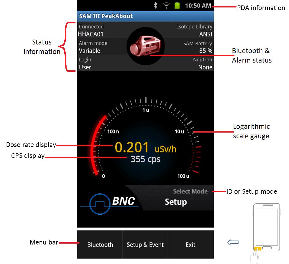PeakAbout Smartphone App for New RD-120 Isotope Identifier (BRD)