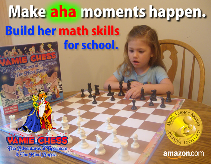 A child learns math with the Yamie Chess math educational toy