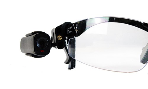 Vidcie Lookout cameras can clip onto eye glasses or sunglasses for easy, non-obtrusive wear and video capture
