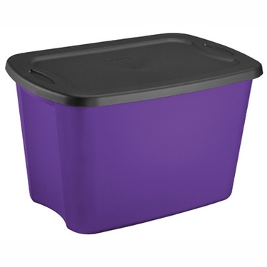 Sterilite 18 Gallon Purple & Black Tote, $7.99 Each/ $59.99 Case of 8