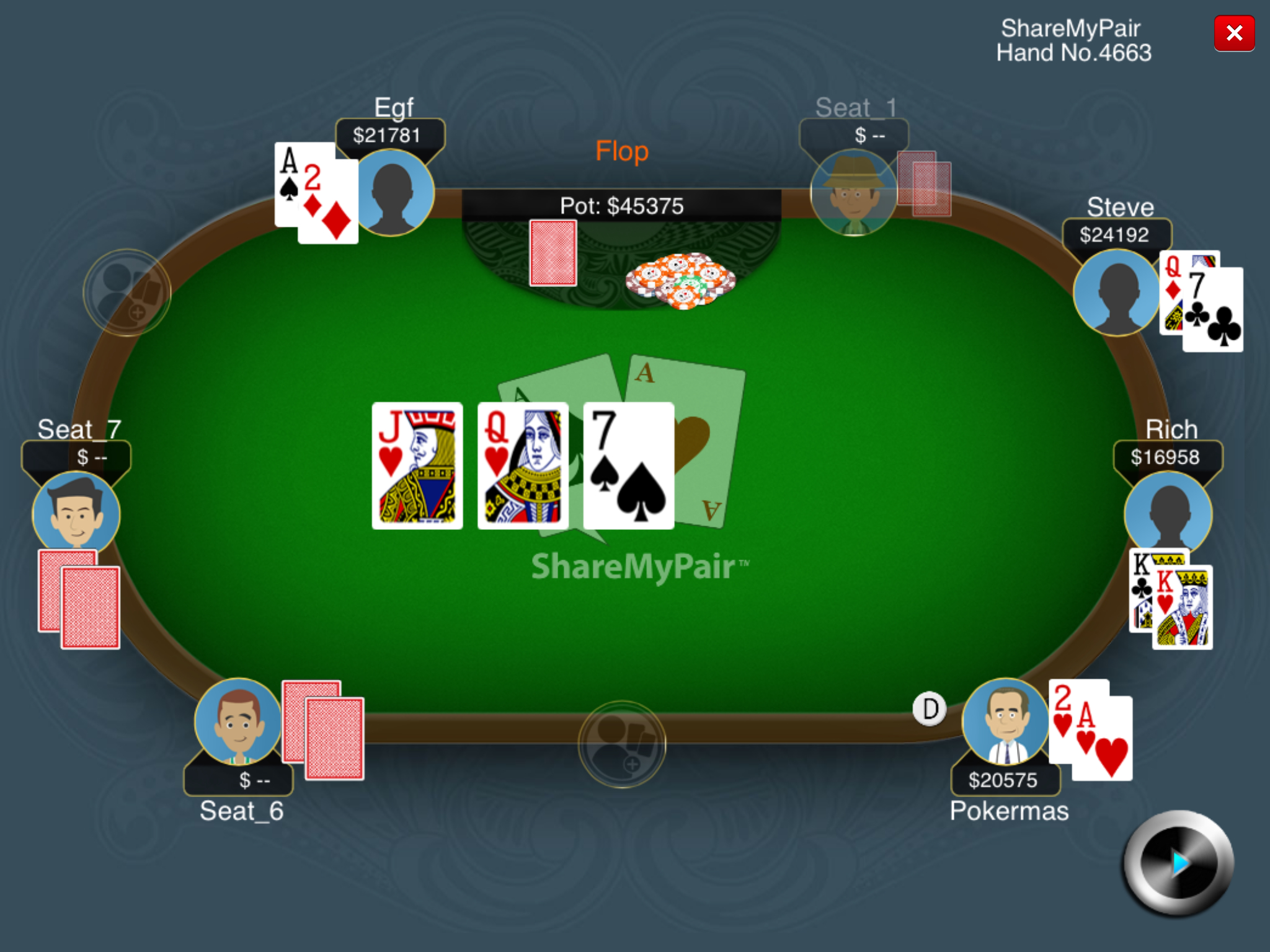 Create an unlimited library of your own poker hand animations.