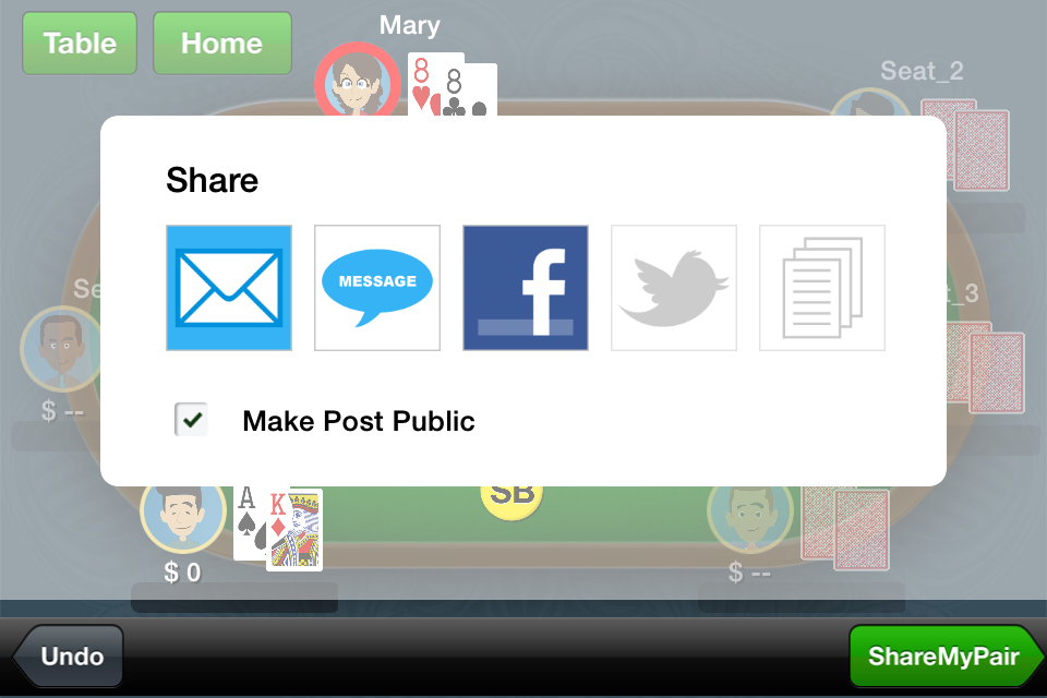 Instantly share your hand animations on Twitter, Facebook, and by email and text message.