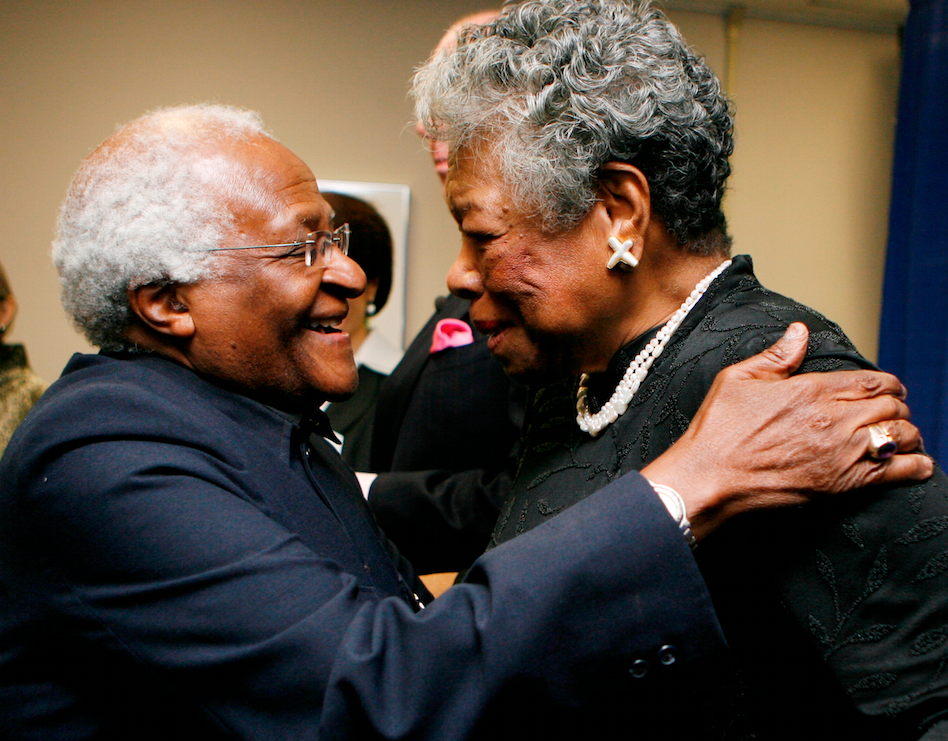 Desmond Tutu (2008 Fulbright Prize Laureate) with Maya Angelou