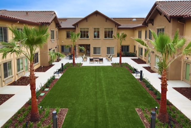 Brightwater Senior Living of Highland Interior Courtyard View