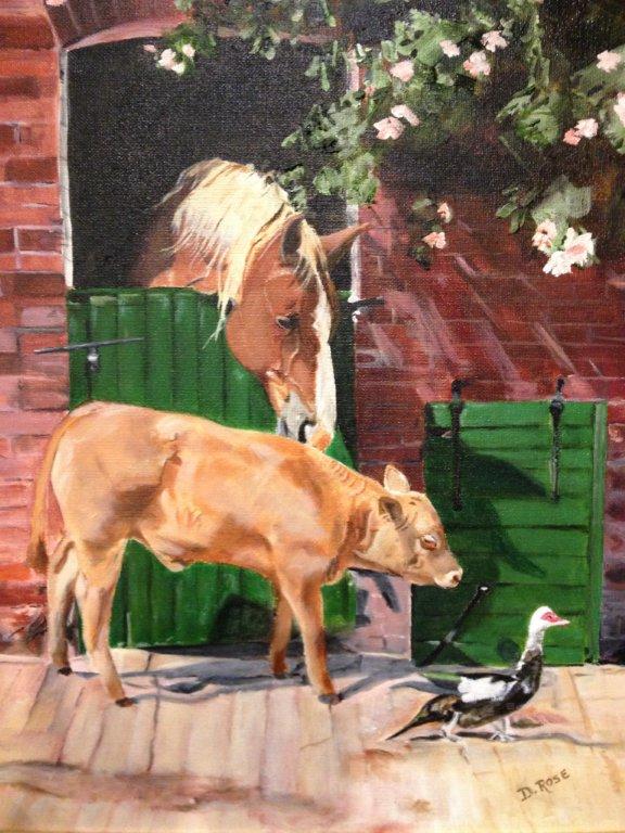 "Farm Animals" by Delores Rose - 2nd Place Winner in Painting Category in 2013
