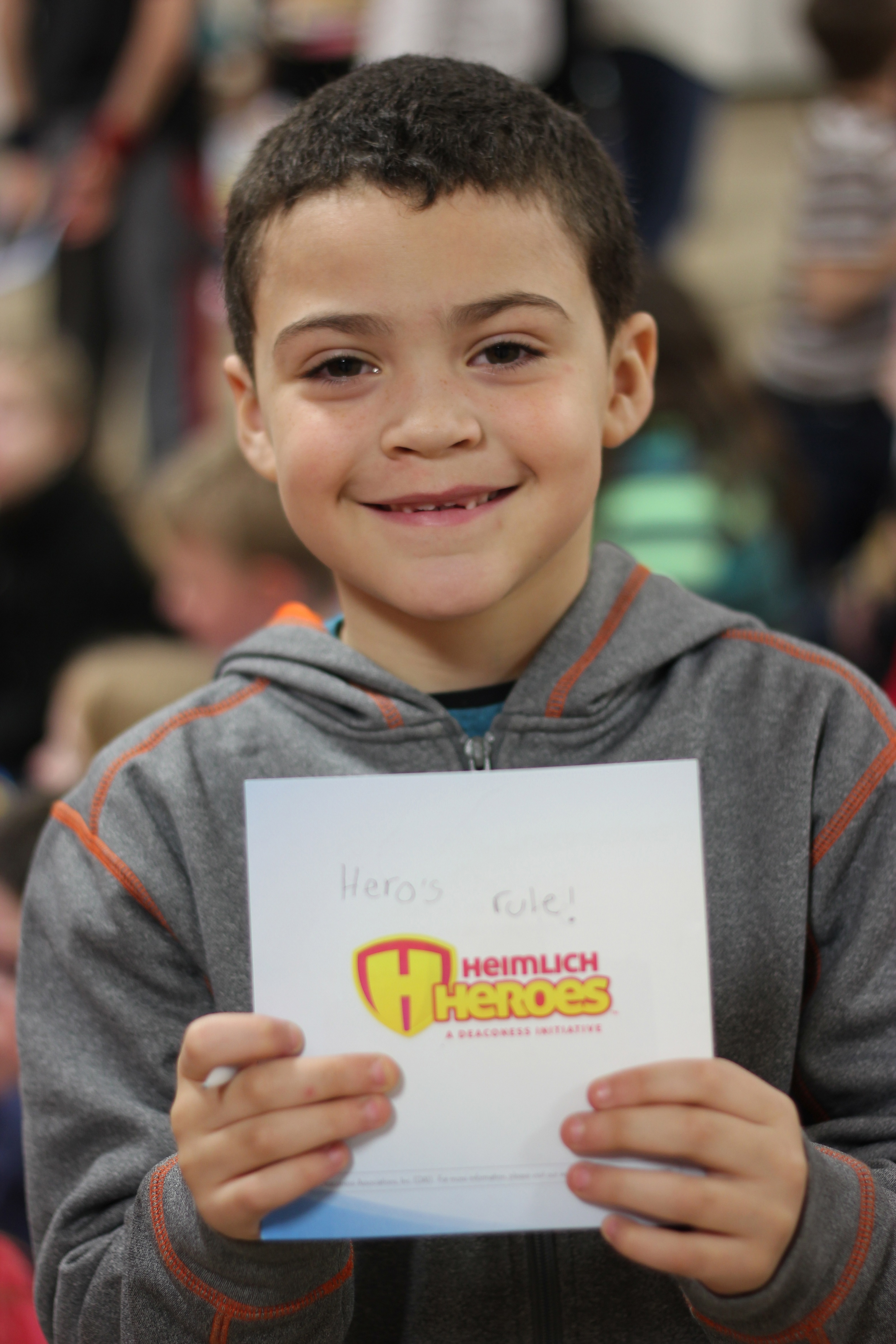 A participant expresses his feelings about the Heimlich Heroes program. (L.E. Witcher Photography)