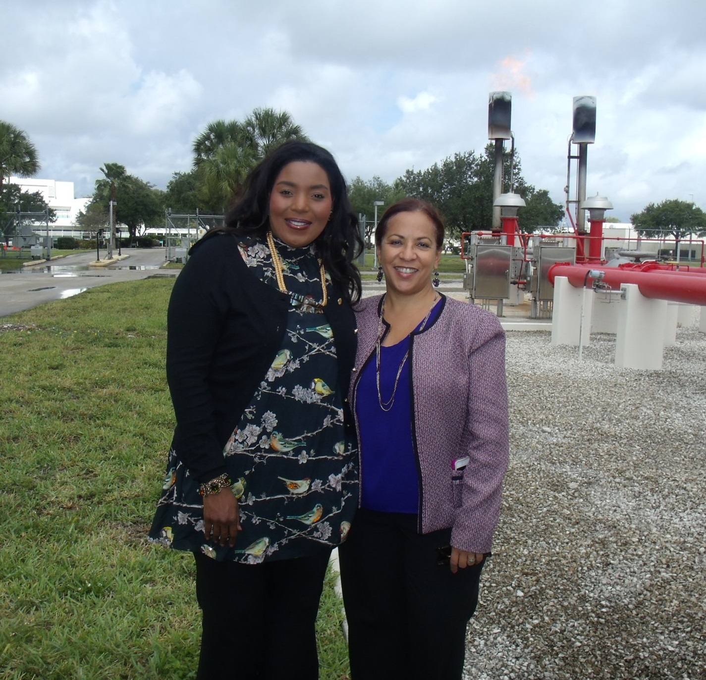 Champion Controls president Chantal Wedderburn (right) with Broward County Mayor Barbara Sharief at Groundbreaking Ceremony