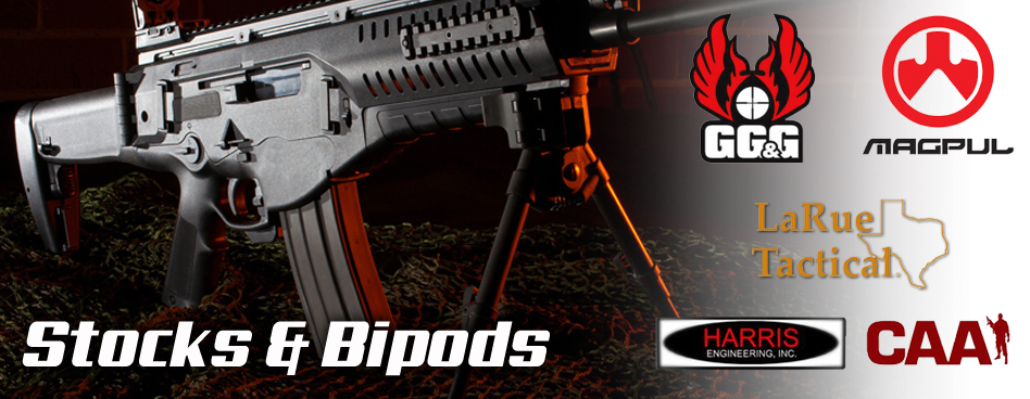 Stocks & Bipods, Including Advanced Technology, Magpul, VLTOR, Tapco, & Harris Engineering