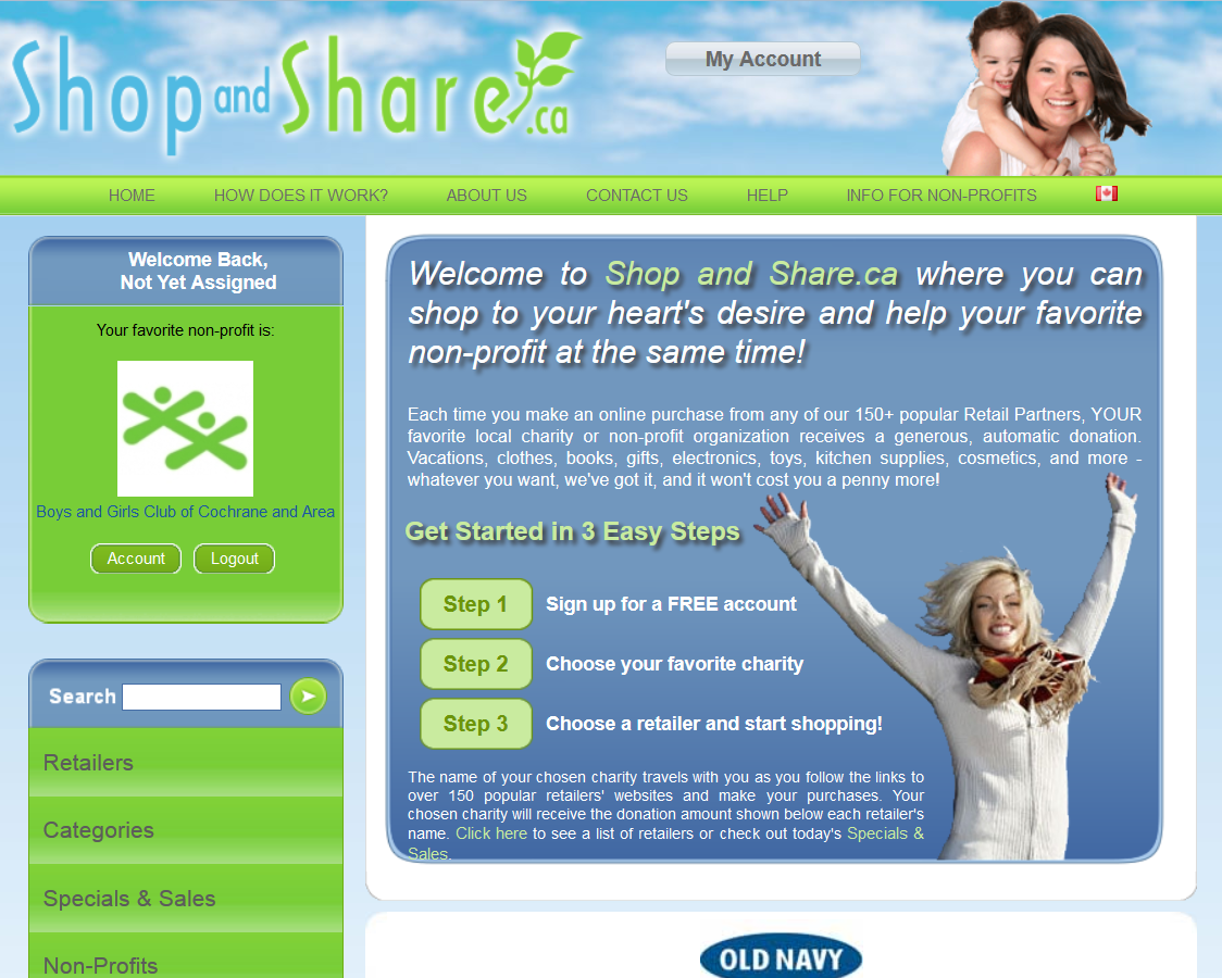 ShopandShare.ca Homepage
