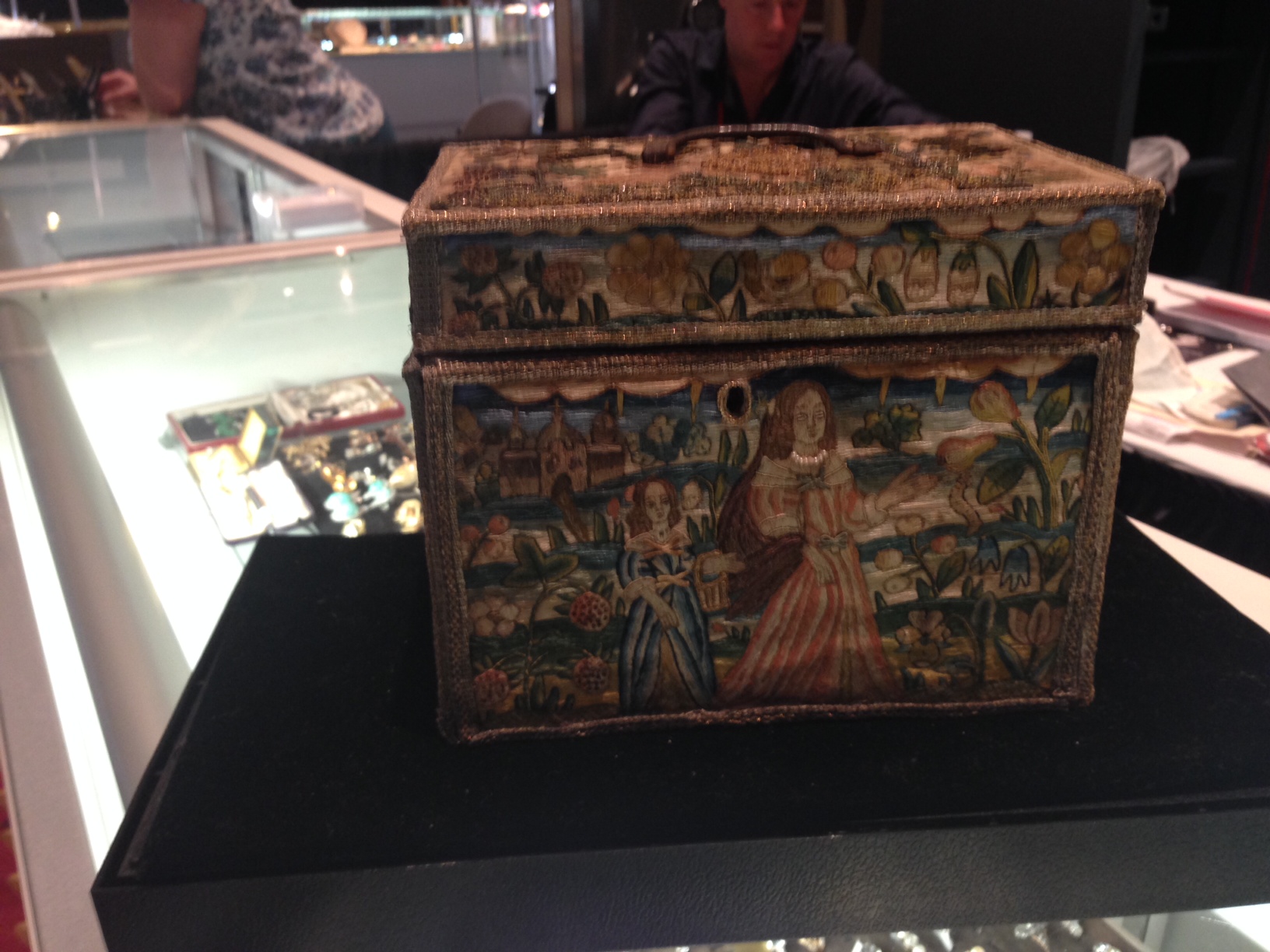 J.A.B.W.C.J. LTD London’s 1658 antique silk on wood jewelry box