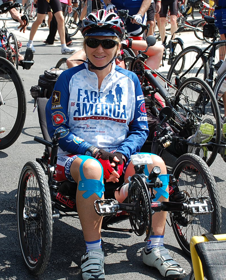 Army Master Sergeant Marina Libro of Virginia retired in 2011. She participated in the last three Face of America rides from World T.E.A.M. Sports and will be riding the inaugural CanAm. (Photograph c