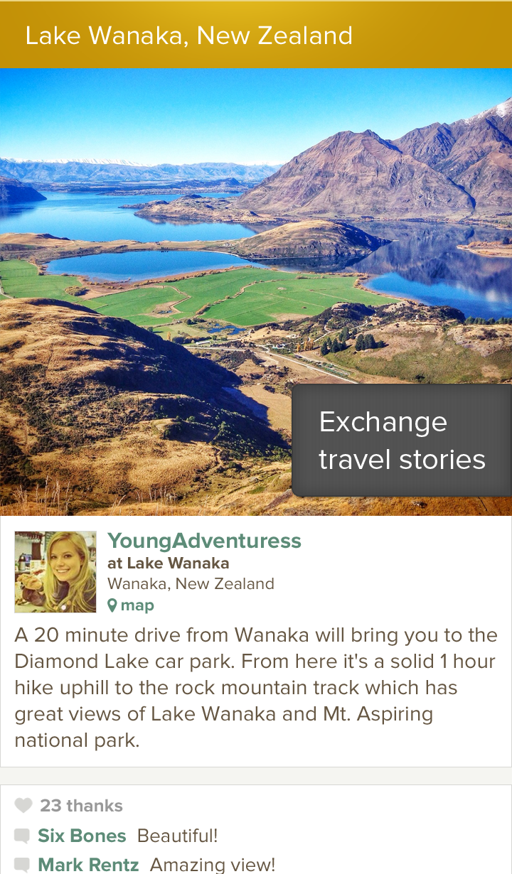 Exchange travel stories with Trover
