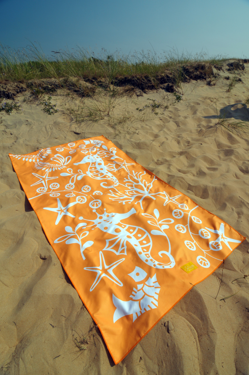 Orange Travel Beach Towel