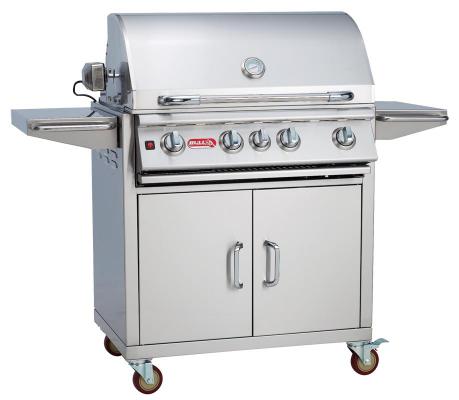 The Bull Outdoor Products premium outdoor Angus grill cart is available at Best in Backyards.