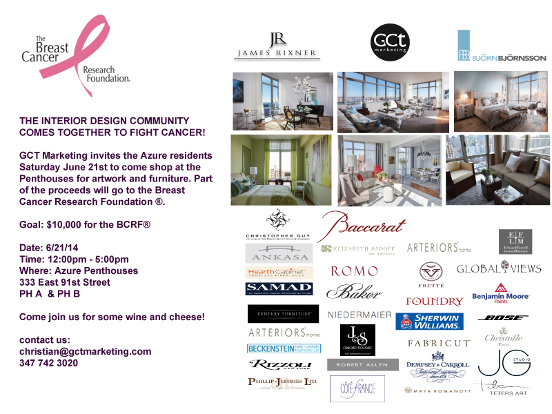 Designers And Showrooms Team Up With Gct Marketing For A Sale To Raise Funds For The Breast Cancer Research Foundation®