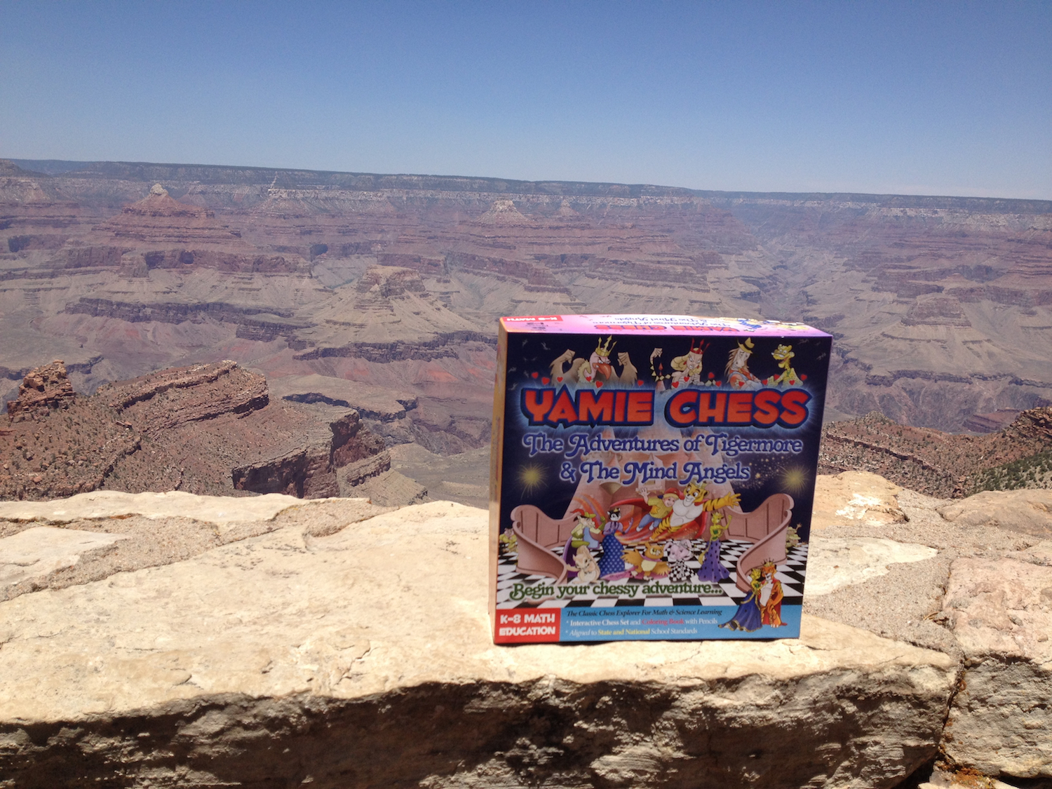 View of Yamie Chess overlooking Arizona's Grand Canyon where Bobby Fischer and Garry Kasparov's greatest chess games were re-enacted to bring attention to the power of chess for children's education