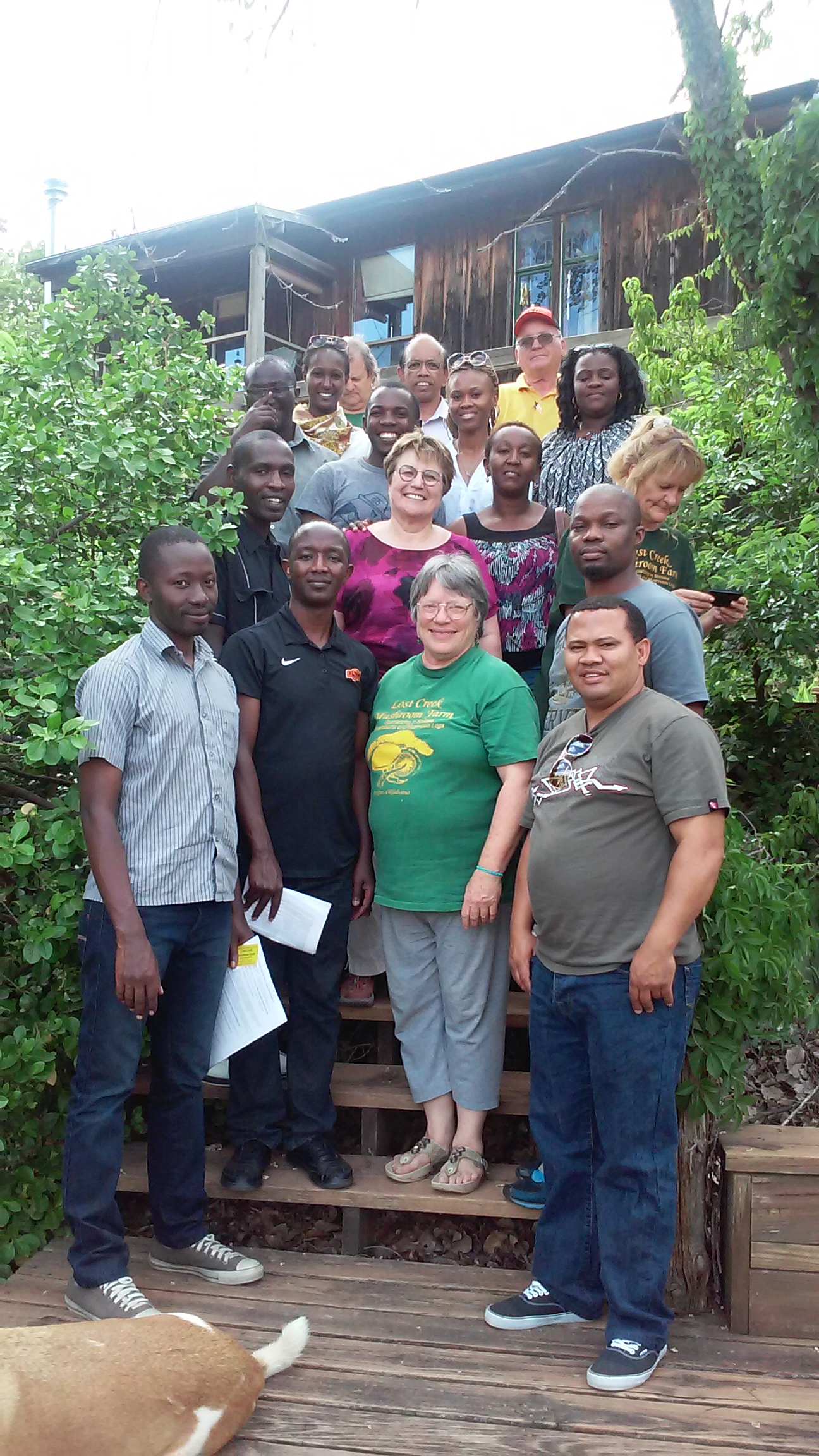 Emerging Entrepreneurs from Kenya, Uganda and South Africa visit Doug and Sandra Williams of Lost Creek Mushroom Farm