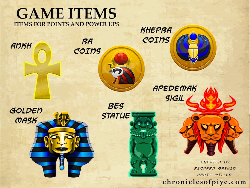 Game Items From The Piye Chronicles Mobile Game