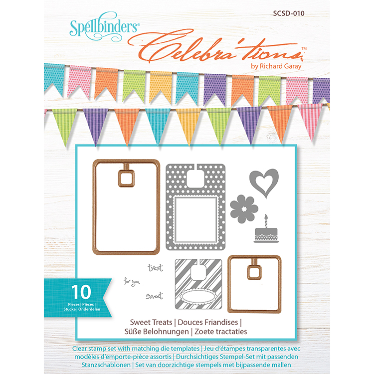Spellbinders Celebra'tions Sweet Treats Clear Stamp Set  with Matching Die Templates