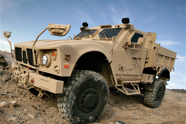 Rosco's modified High Definition mirror on the MATV military vehicle