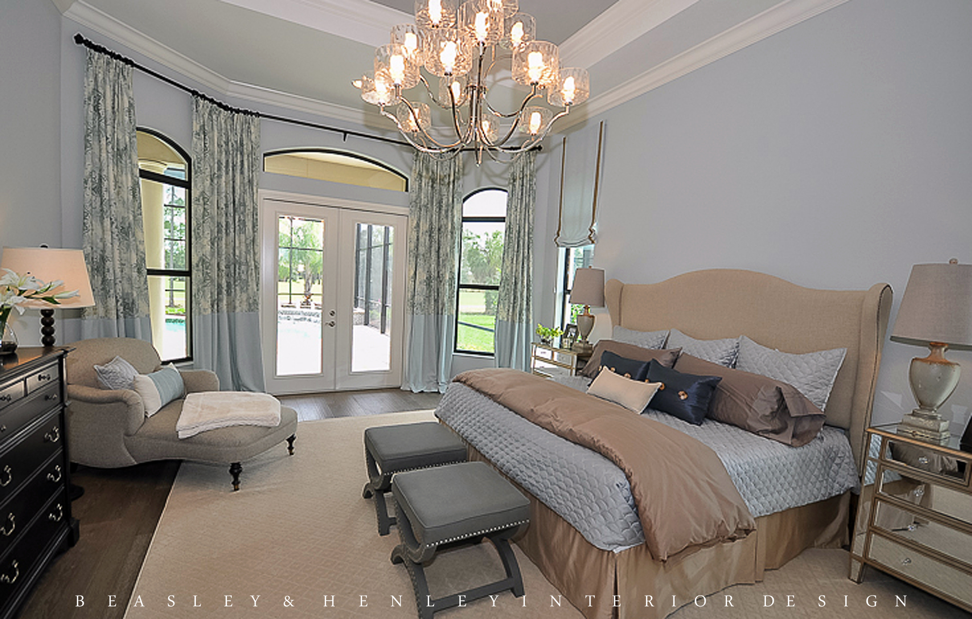 Ponte Vedra Master Bed Room, Beasley & Henley Interior Design, Naples FL