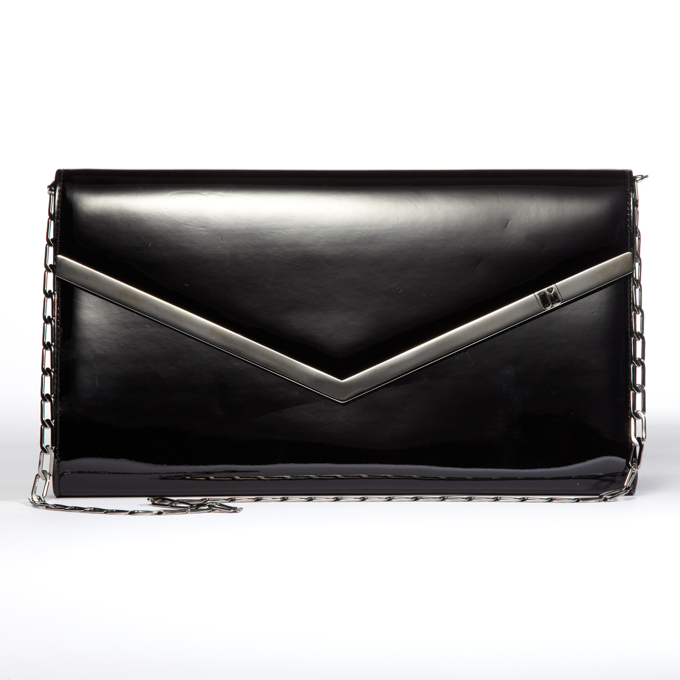 Jill Milan Pacific Heights Clutch in black faux patent