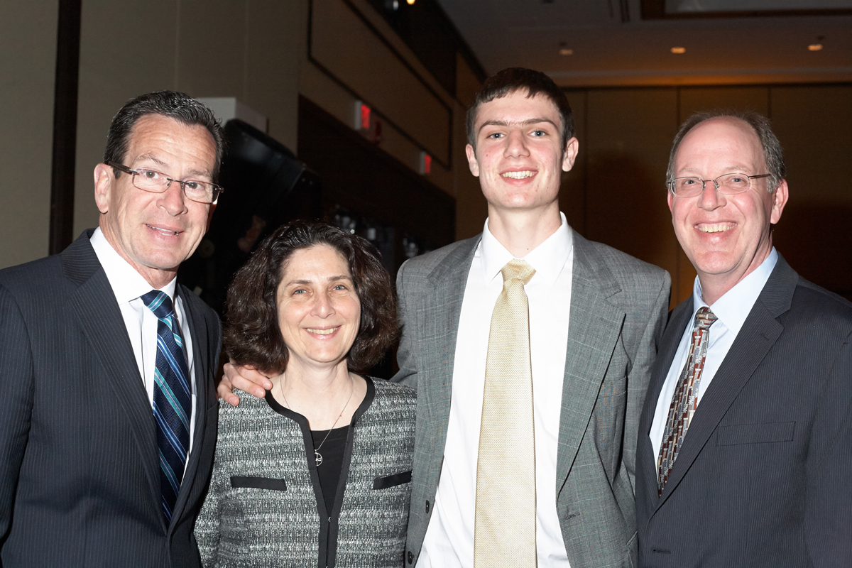 Special Recognition Winner Brian Meersma with his parents and Governor Malloy