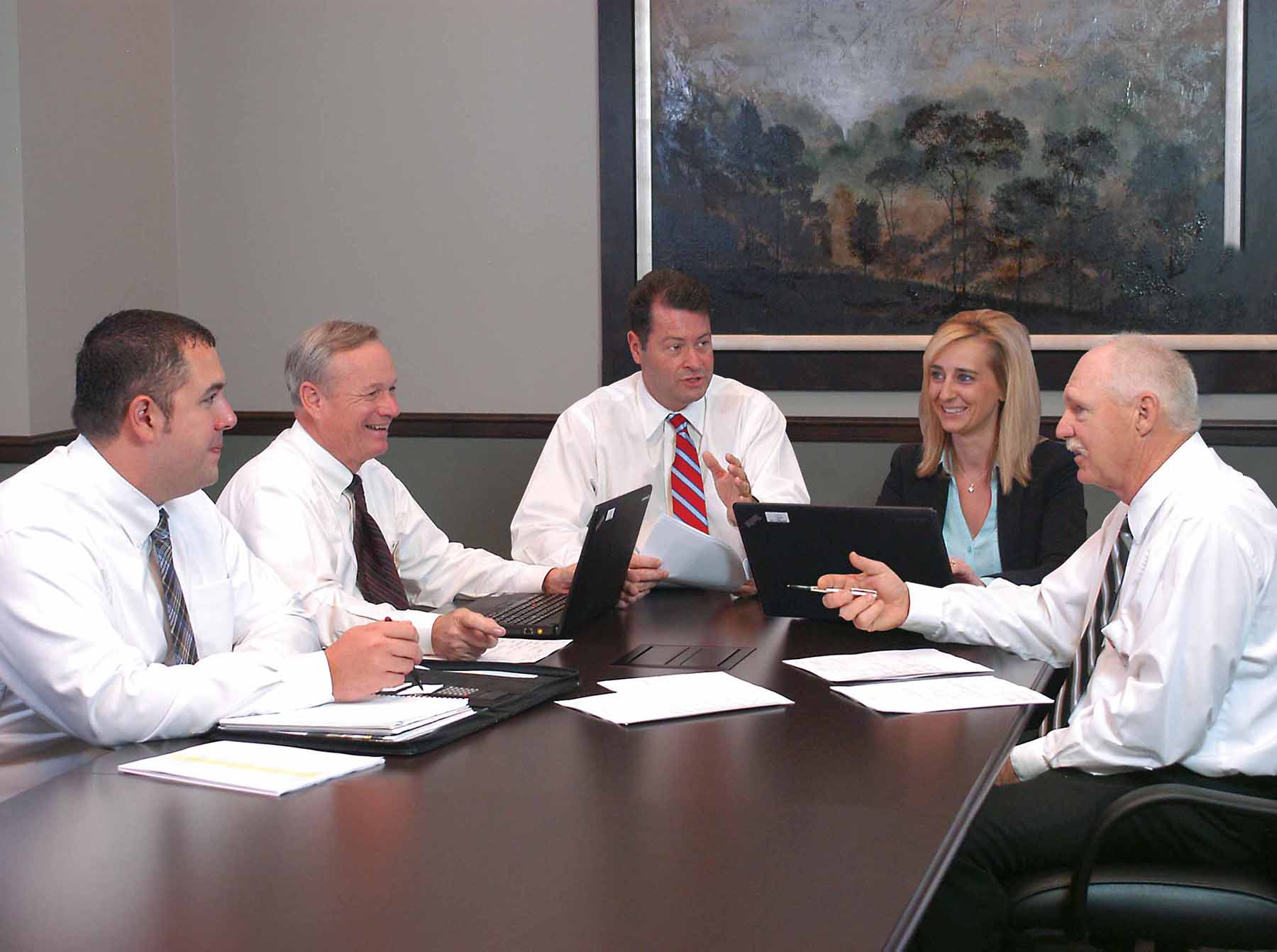 Members Commercial Lending Team: (L-R) Mike Ward, Loan Officer; Harold Newman, EVP AG/Commercial Lending; Thomas Carley, Senior Lending Officer; Angie Fears, AVP Lending; Harry Hutchison, President