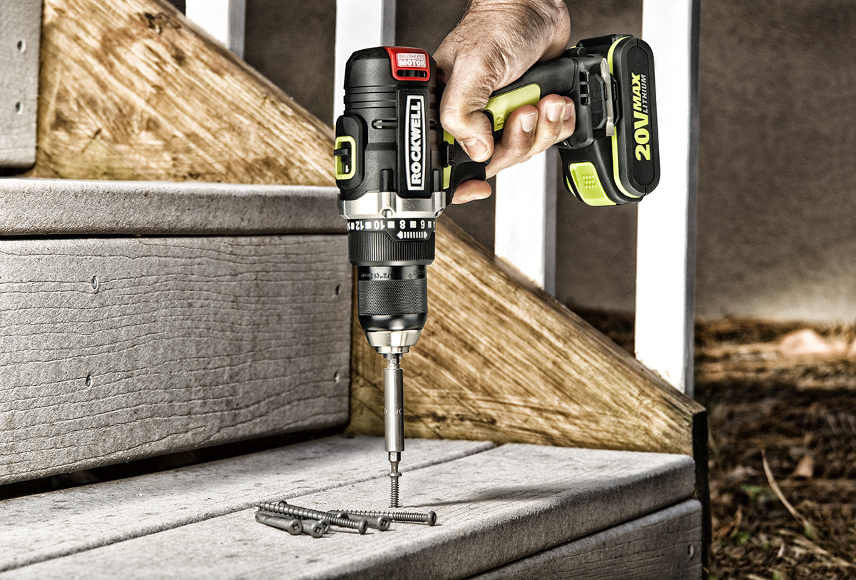 Rockwell 20V Brushless Drill-Driver is great for building decks and steps