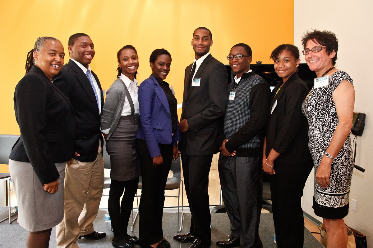 The youth panel, with ASP NJ Director Gloria Strickland and Dr. Carrie Lobman (Rutgers GSE).