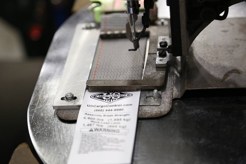 Clickstop employees sew and assemble straps for the company's US Cargo Control division.