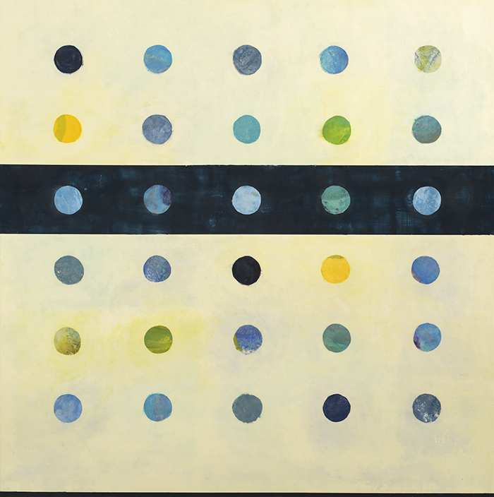 Tracey Adams, (r)evolution4 web, encaustic & collage, 36x36, 2014