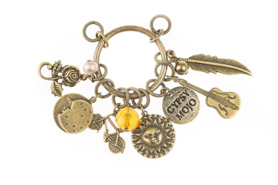 The Lenny & Eva Gypsy Mojo for Summer 2014 contains many brass charms that show off your free spirit.