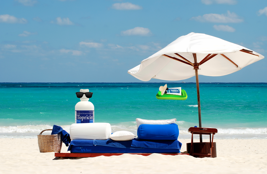 Remember all your beach bag essentials, including safe, natural Topricin