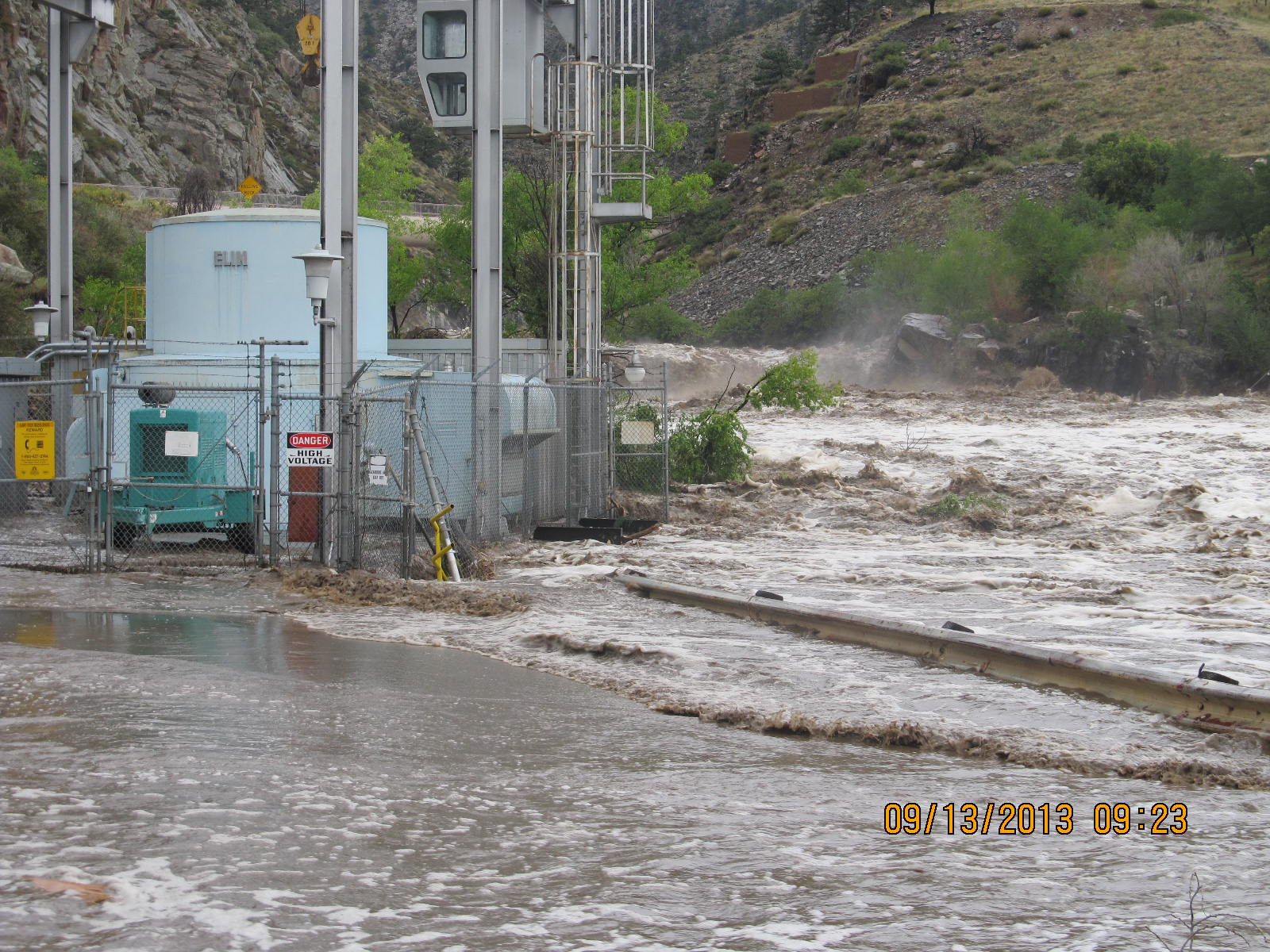 Big Thompson Powerplant during the flood on September 13, 2013