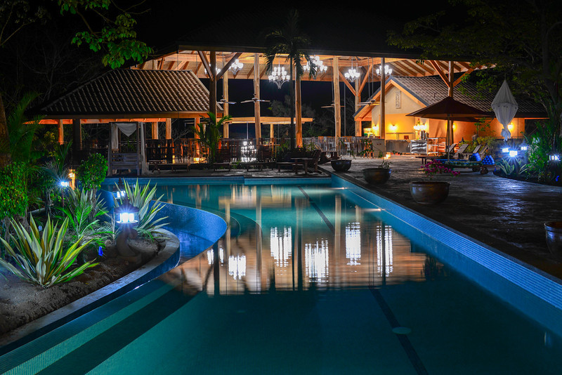 Relax in the nighttime serenity of Ananda Kutir (House of Bliss) at the Nosara Yoga Village.