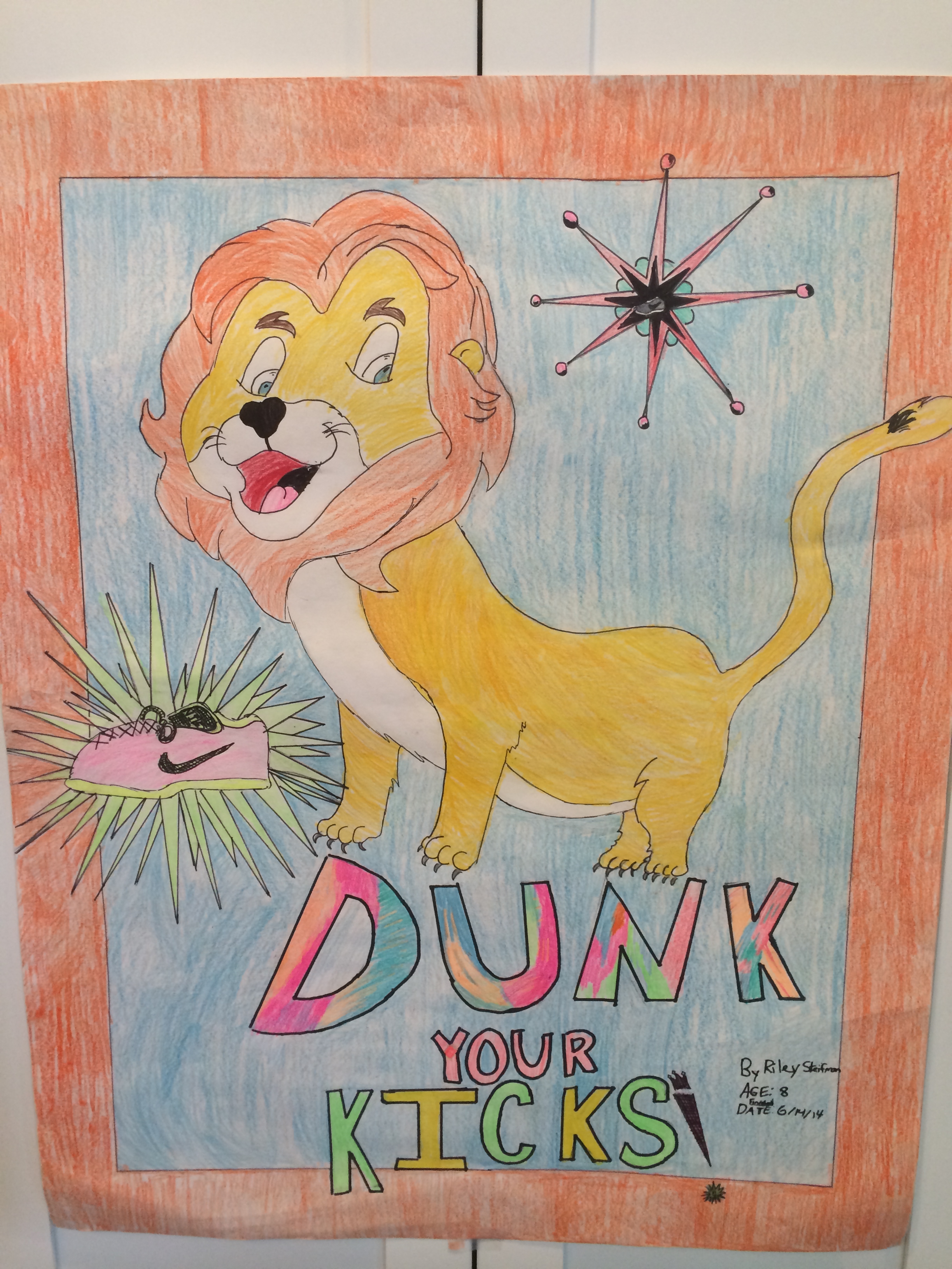 Maine Camp Experience camper Riley's artwork for Maxcure Foundation's Dunk Your Kicks