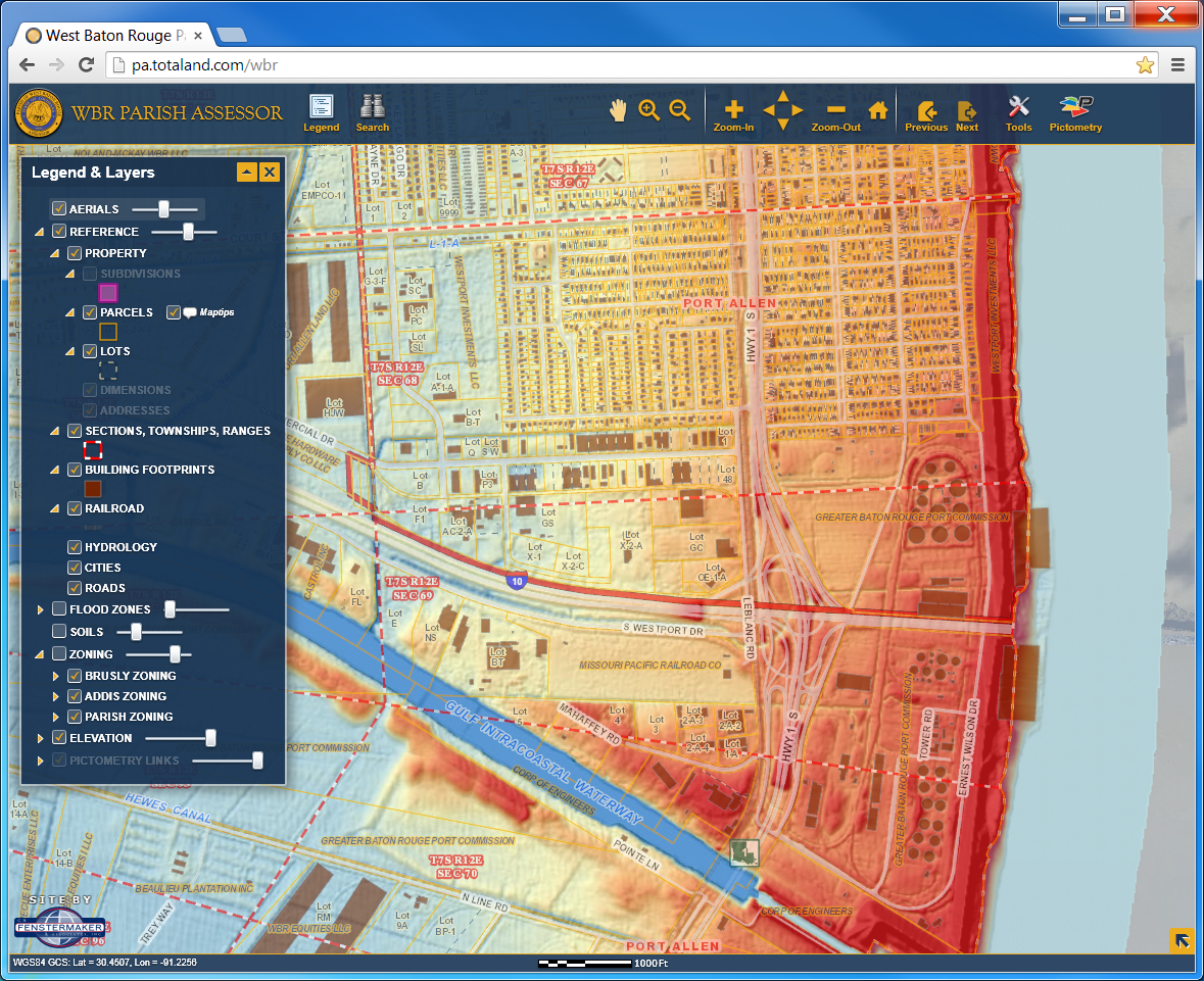 Screen capture of Map Analysts’ GIS layers menu